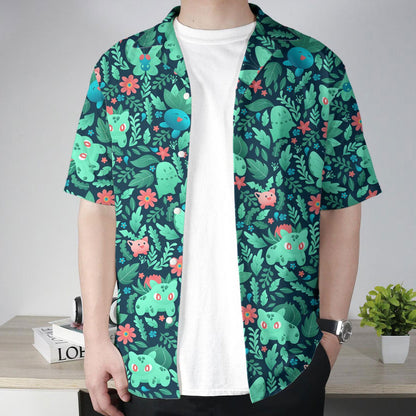 Tropical Grass Type Aloha Hawaiian Shirt