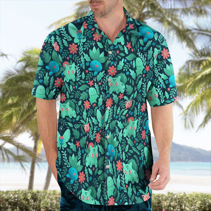 Tropical Grass Type Aloha Hawaiian Shirt