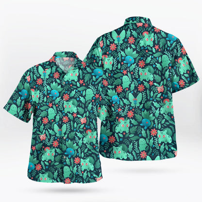 Tropical Grass Type Aloha Hawaiian Shirt