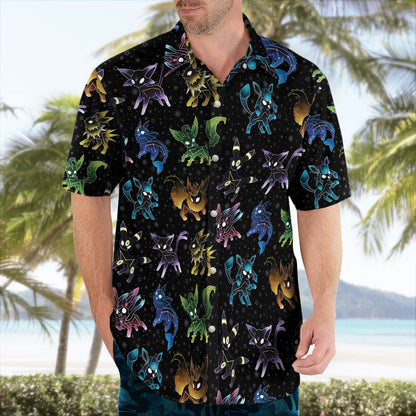 Galaxy Evolution Black Hawaiian Shirt Pattern