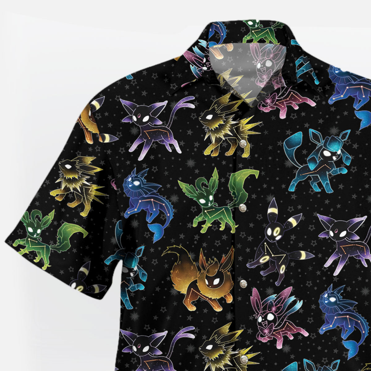 Galaxy Evolution Black Hawaiian Shirt Pattern