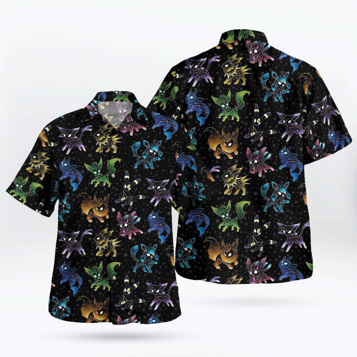 Galaxy Evolution Black Hawaiian Shirt Pattern