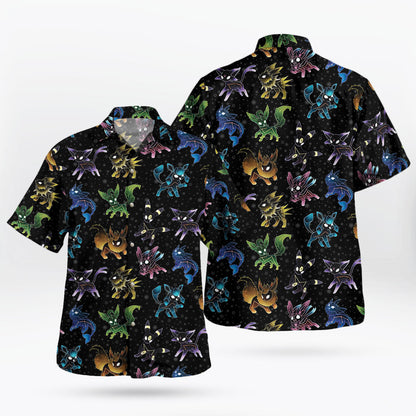 Galaxy Evolution Black Hawaiian Shirt Pattern