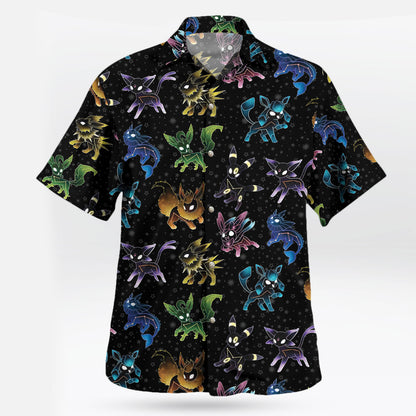 Eeveelution Galaxy Pokemon Hawaiian Shirt Black