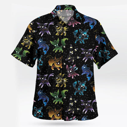 Eeveelution Galaxy Pokemon Hawaiian Shirt Black