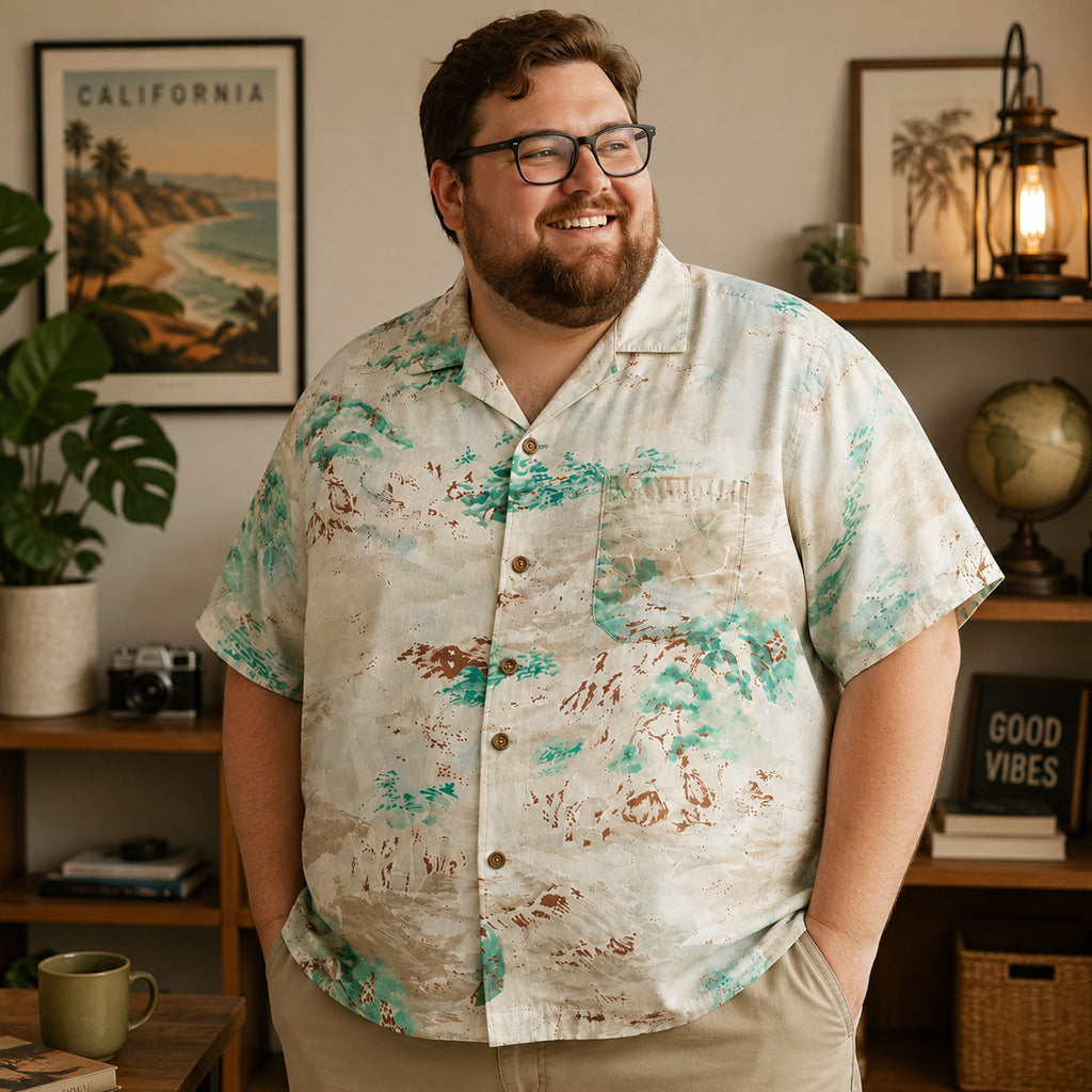 Elegant Abstract Watercolor Tropical Hawaiian Shirt