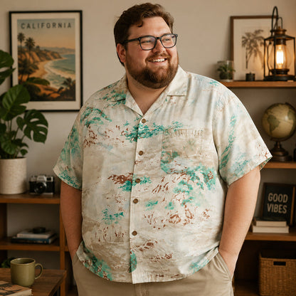 Elegant Abstract Watercolor Tropical Hawaiian Shirt