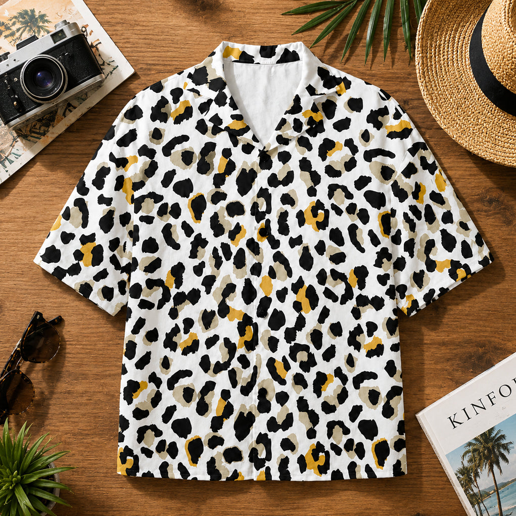 Tropical Leopard Pattern Hawaiian Shirt