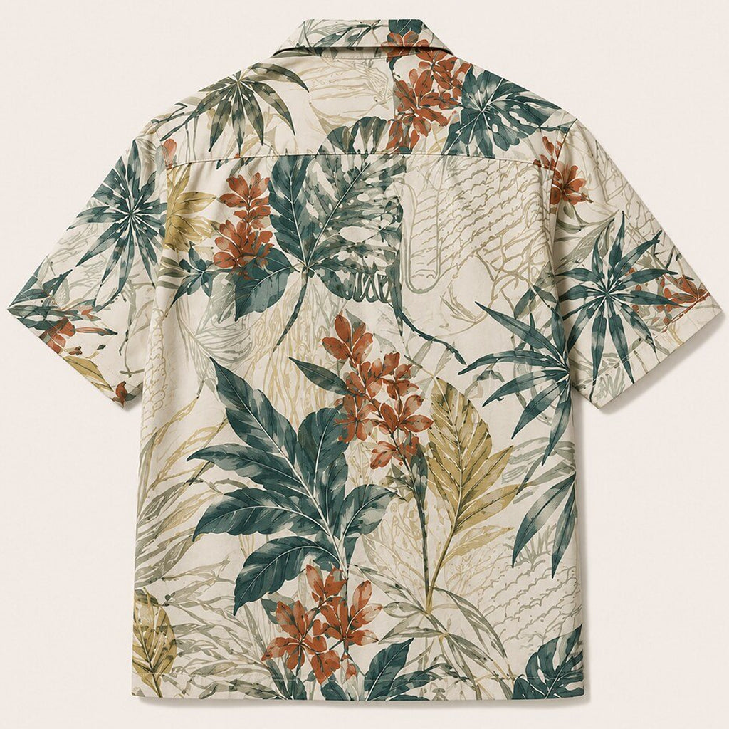 Elegant Tropical Botanical Hawaiian Shirt