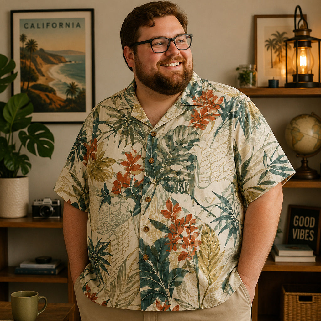 Elegant Tropical Botanical Hawaiian Shirt
