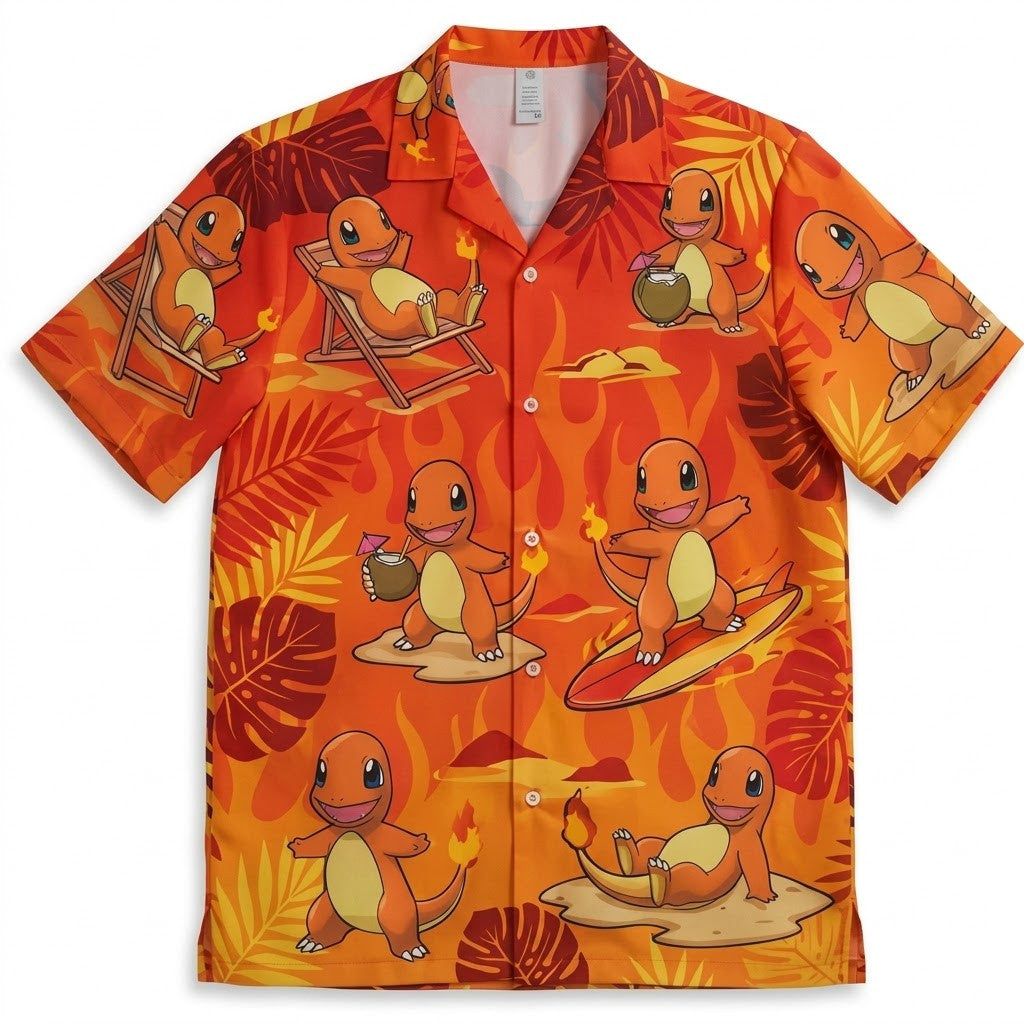 Charmander Fire Surf Summer 2026 Hawaiian Shirt