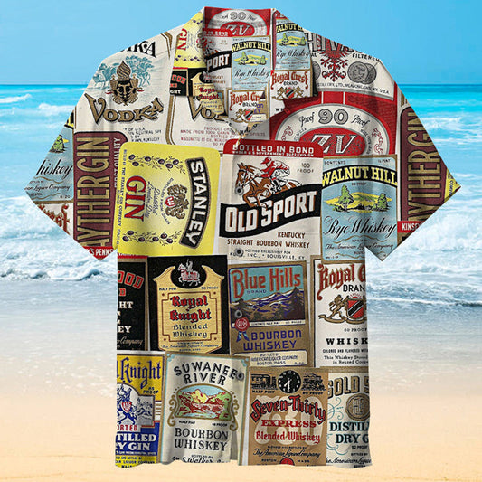 1940s Old Wine Label Hawaiian Shirt