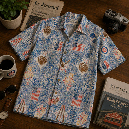 Blue Americana Baseball 2026 Hawaiian Shirt