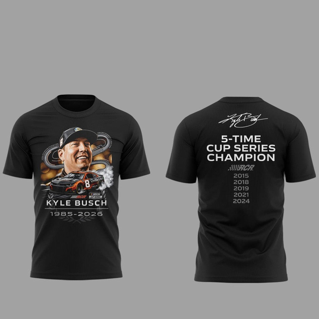 Unisex RIP Kyle Busch Memorial T-Shirt – 5-Time Cup Series Champion Fan Tee