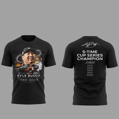 Unisex RIP Kyle Busch Memorial T-Shirt – 5-Time Cup Series Champion Fan Tee