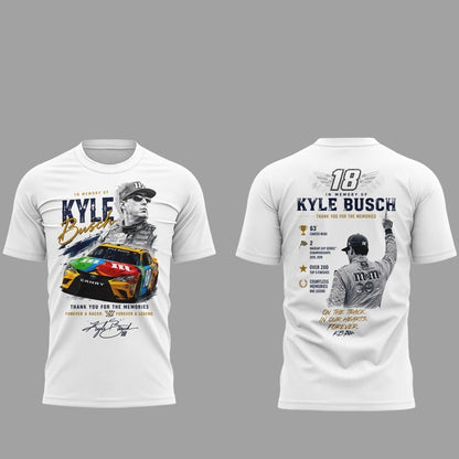 Unisex Kyle Busch Memorial Graphic T-Shirt – Thank You For The Memories Fan Tee