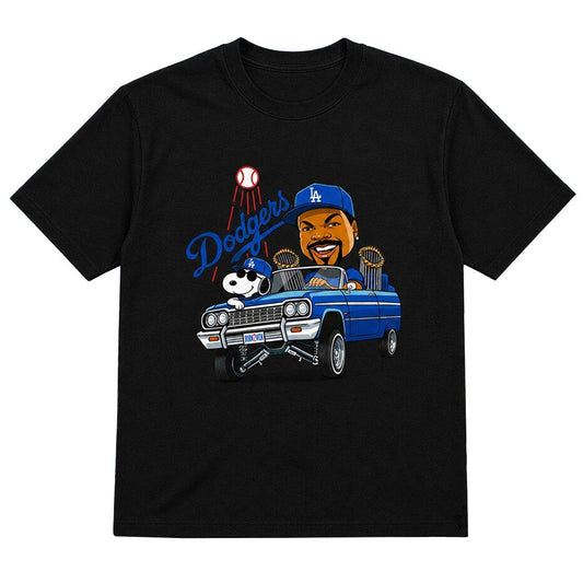 Unisex Los Angeles Dodgers Snoopy Graphic Shirt – Funny Ice Cube Baseball Fan Tee