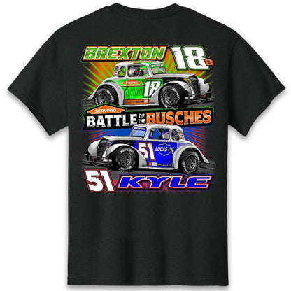Unisex Family Battle Of The Busches Graphic Shirt for Racing Fans