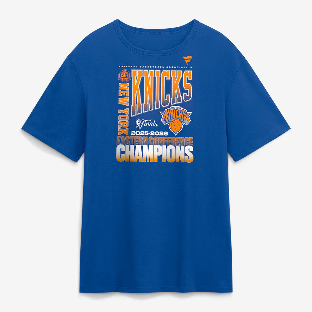 Unisex New York Knicks Stacked Block Blue Graphic T-Shirt 2026 for Basketball Fans