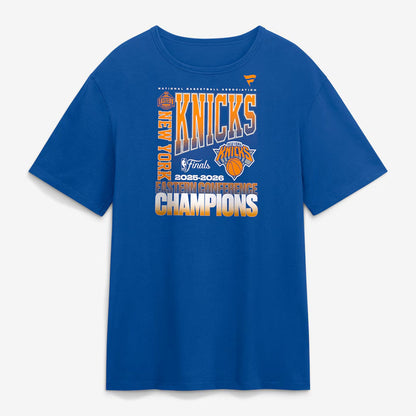Unisex New York Knicks Stacked Block Blue Graphic T-Shirt 2026 for Basketball Fans
