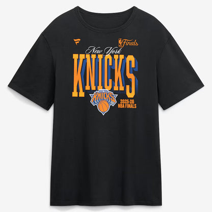 Unisex New York Knicks Finals Black Graphic T-Shirt 2026 for Basketball Fans