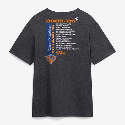 Unisex Eastern Conference Champions Roster Charcoal Graphic T-Shirt 2026 for Basketball Fans
