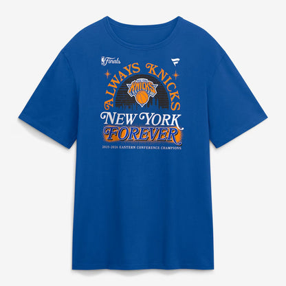 Unisex New York Knicks Eastern Conference Champions Hometown Blue Graphic T-Shirt 2025-2026 for Basketball Fans