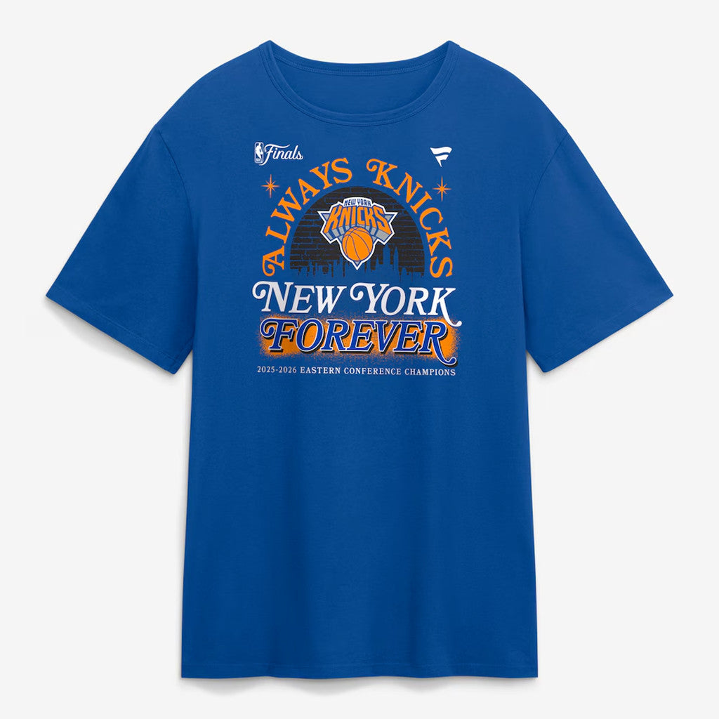 Unisex New York Knicks Eastern Conference Champions Hometown Blue Graphic T-Shirt 2025-2026 for Basketball Fans