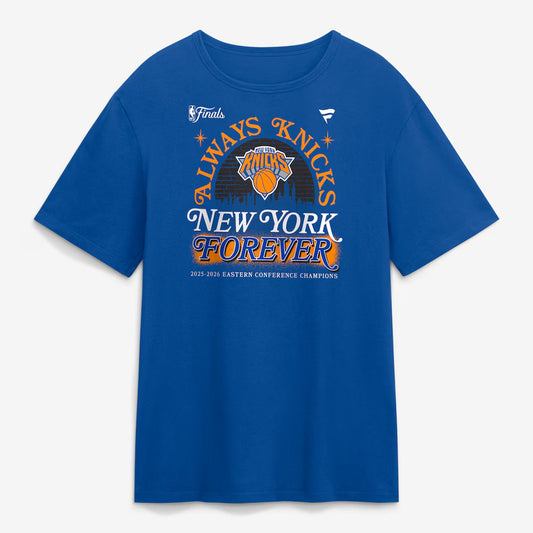 Unisex New York Knicks Eastern Conference Champions Hometown Blue Graphic T-Shirt 2025-2026 for Basketball Fans