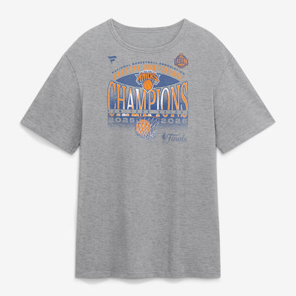 Unisex New York Knicks Eastern Conference Champions Heritage Gray Graphic T-Shirt 2026 for Basketball Fans
