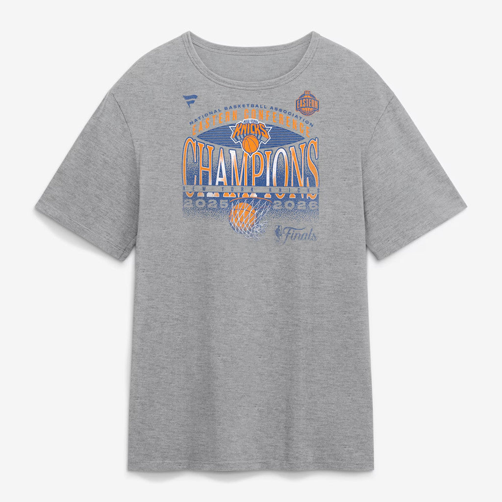 Unisex New York Knicks Eastern Conference Champions Heritage Gray Graphic T-Shirt 2026 for Basketball Fans