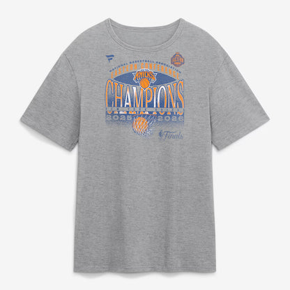 Unisex New York Knicks Eastern Conference Champions Heritage Gray Graphic T-Shirt 2026 for Basketball Fans