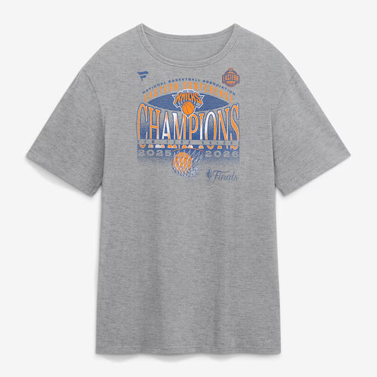 Unisex New York Knicks Eastern Conference Champions Heritage Gray Graphic T-Shirt 2026 for Basketball Fans