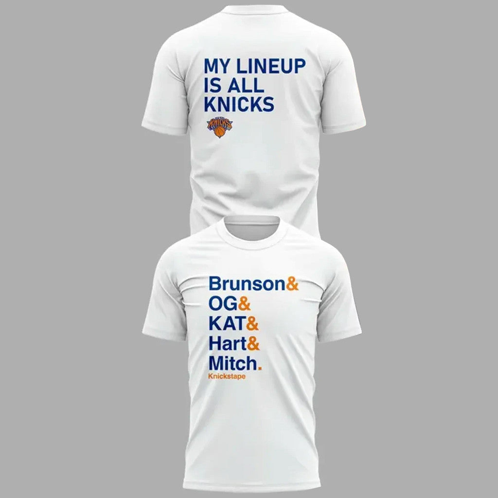 Unisex New York Knicks My Lineup Is All Knicks Graphic Shirt for Basketball Fans