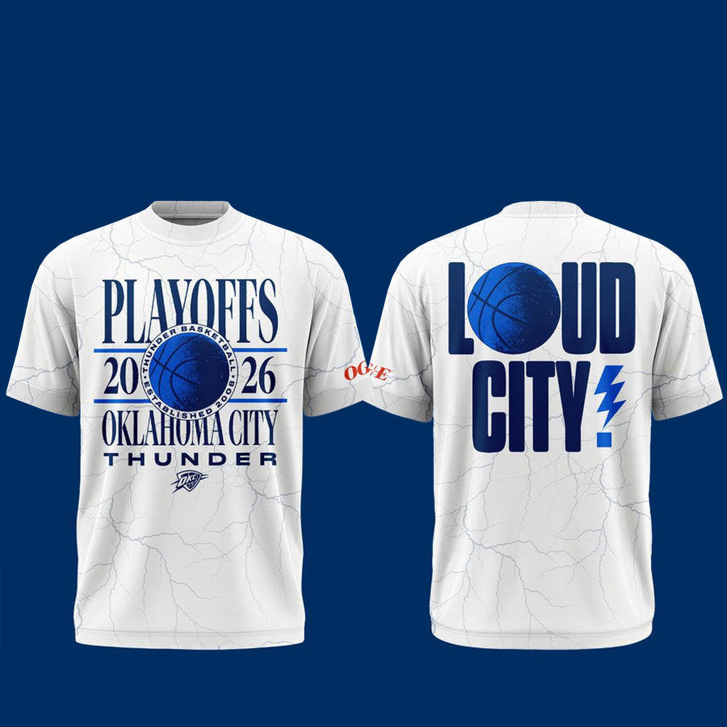Unisex Oklahoma City Thunder Loud City Game 5 Graphic T-Shirt 2026 for Basketball Fans