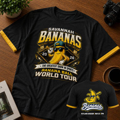 Unisex Fun Baseball World Tour Graphic T-Shirt 2026 for Fans