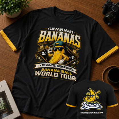 Unisex Fun Baseball World Tour Graphic T-Shirt 2026 for Fans