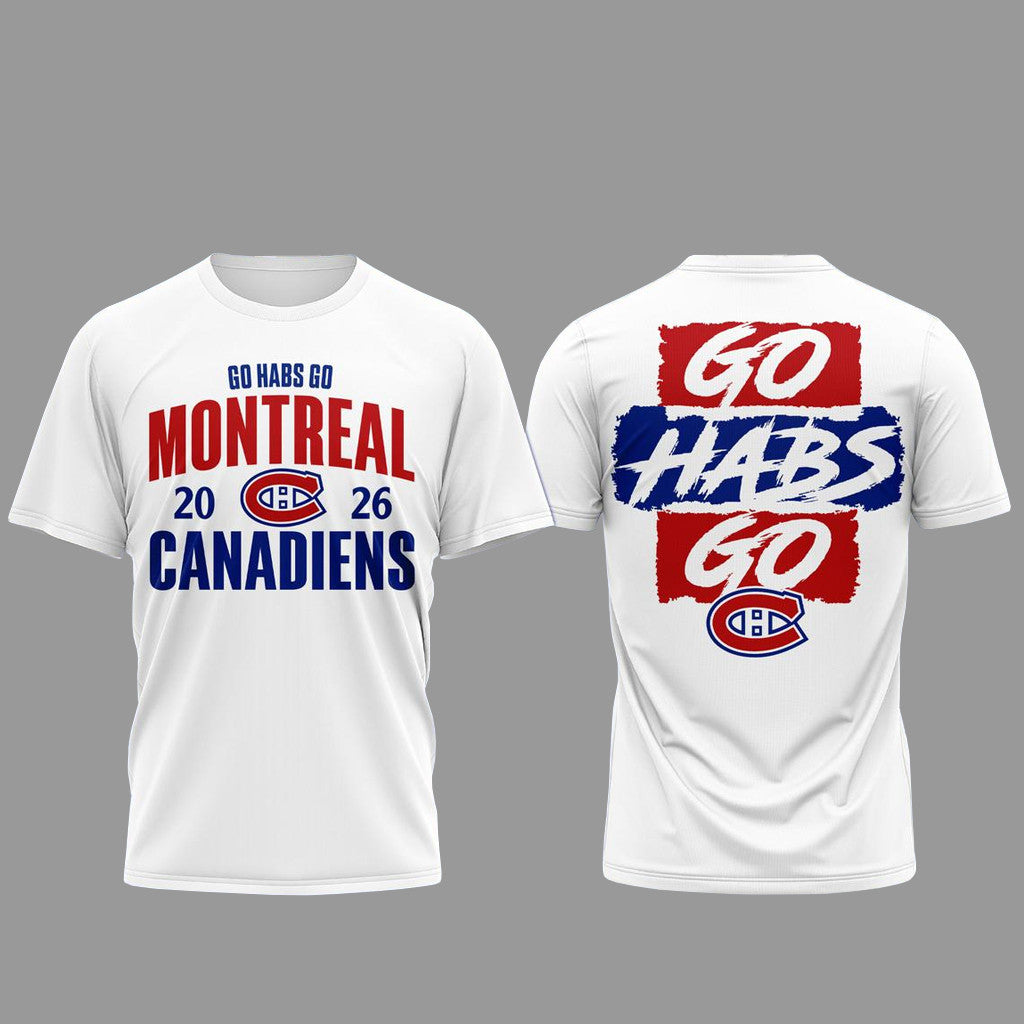 Unisex Montreal Canadiens Go Habs Go Champions Graphic Shirt 2026 for Hockey Fans