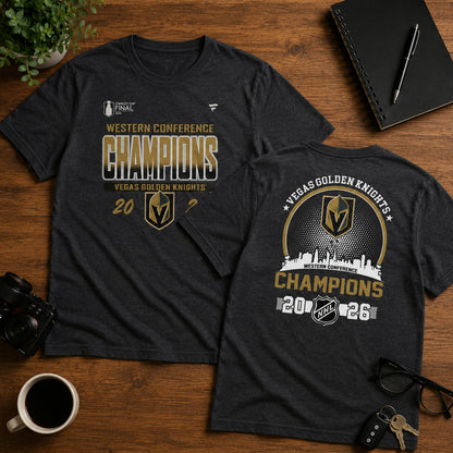 Unisex King Of The West Western Conference Champions Graphic Shirt 2026 for Hockey Fans