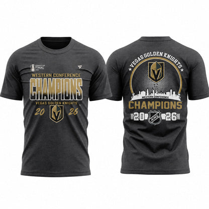 Unisex Vegas Golden Knights King Of The West Western Conference Champions Graphic Shirt 2026 for Hockey Fans
