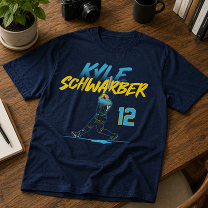 Unisex Slugger Swing Number Baseball Graphic Fan Shirt Tee