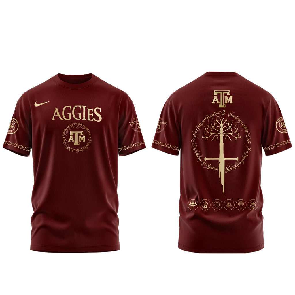 Unisex Texas A&amp;M Aggies The Lord Of The Rings 2026 Graphic Shirt for College Sports Fans