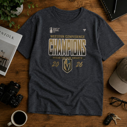 Unisex Western Conference Champions Locker Room Graphic T-Shirt 2026 for Hockey Fans