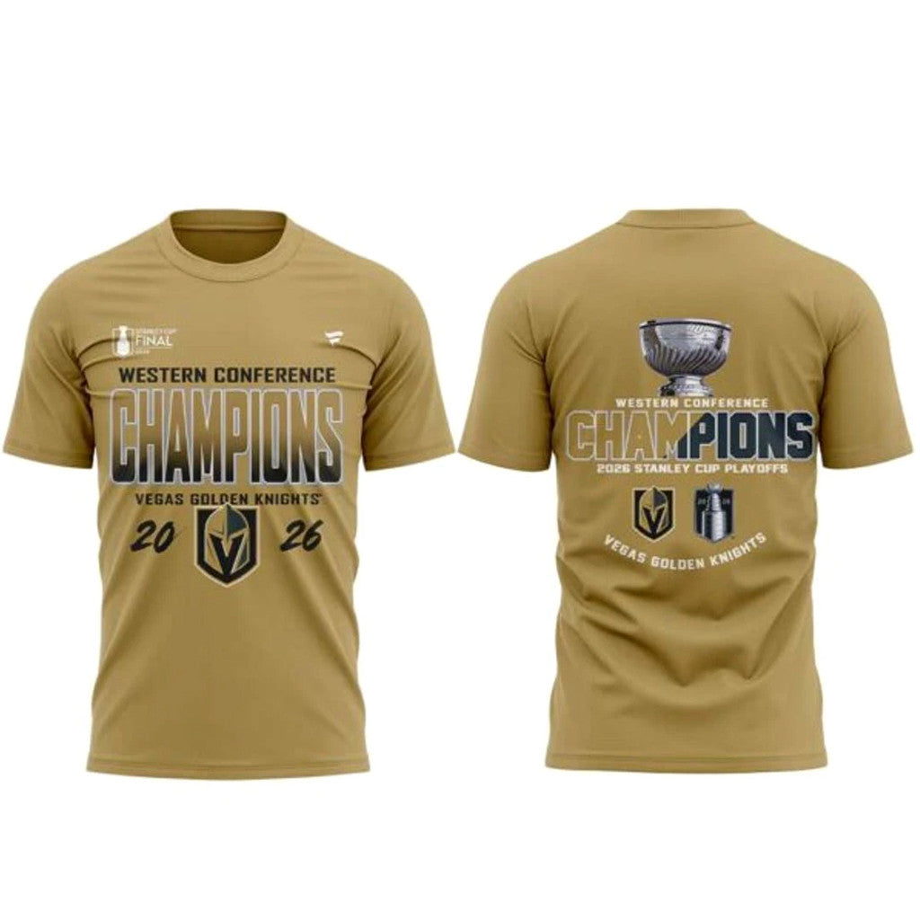 Unisex Vegas Golden Knights Western Conference Champions Graphic Shirt 2026 for Hockey Fans