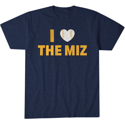 Unisex Milwaukee Baseball Graphic Shirt I Heart The Miz Fan Apparel Tee