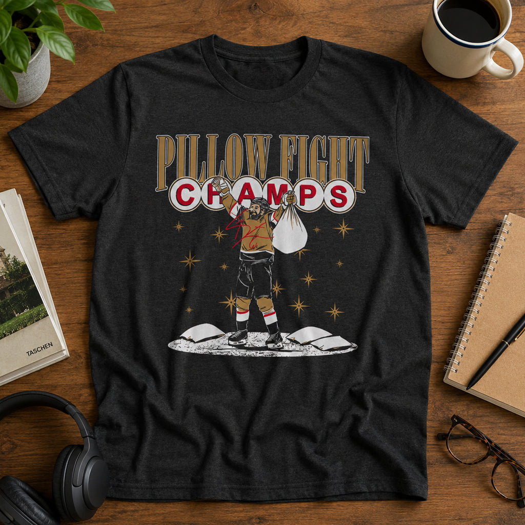 Unisex Hockey Pillow Fight Champs Graphic Shirt for Hockey Fans