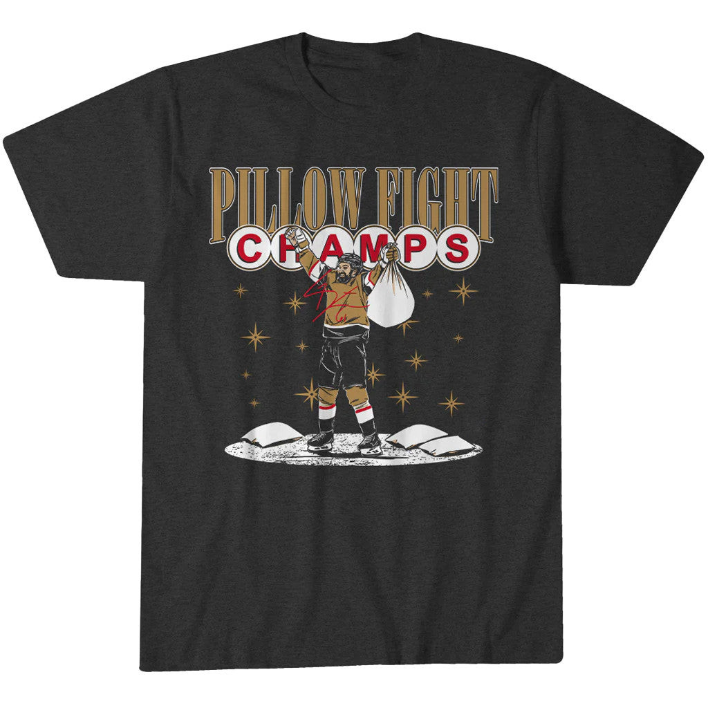 Unisex Vegas Golden Knights Hockey Pillow Fight Champs Graphic Shirt for Hockey Fans
