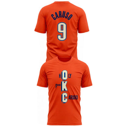 Unisex Oklahoma City Thunder Holy F Caruso Graphic Shirt for Basketball Fans