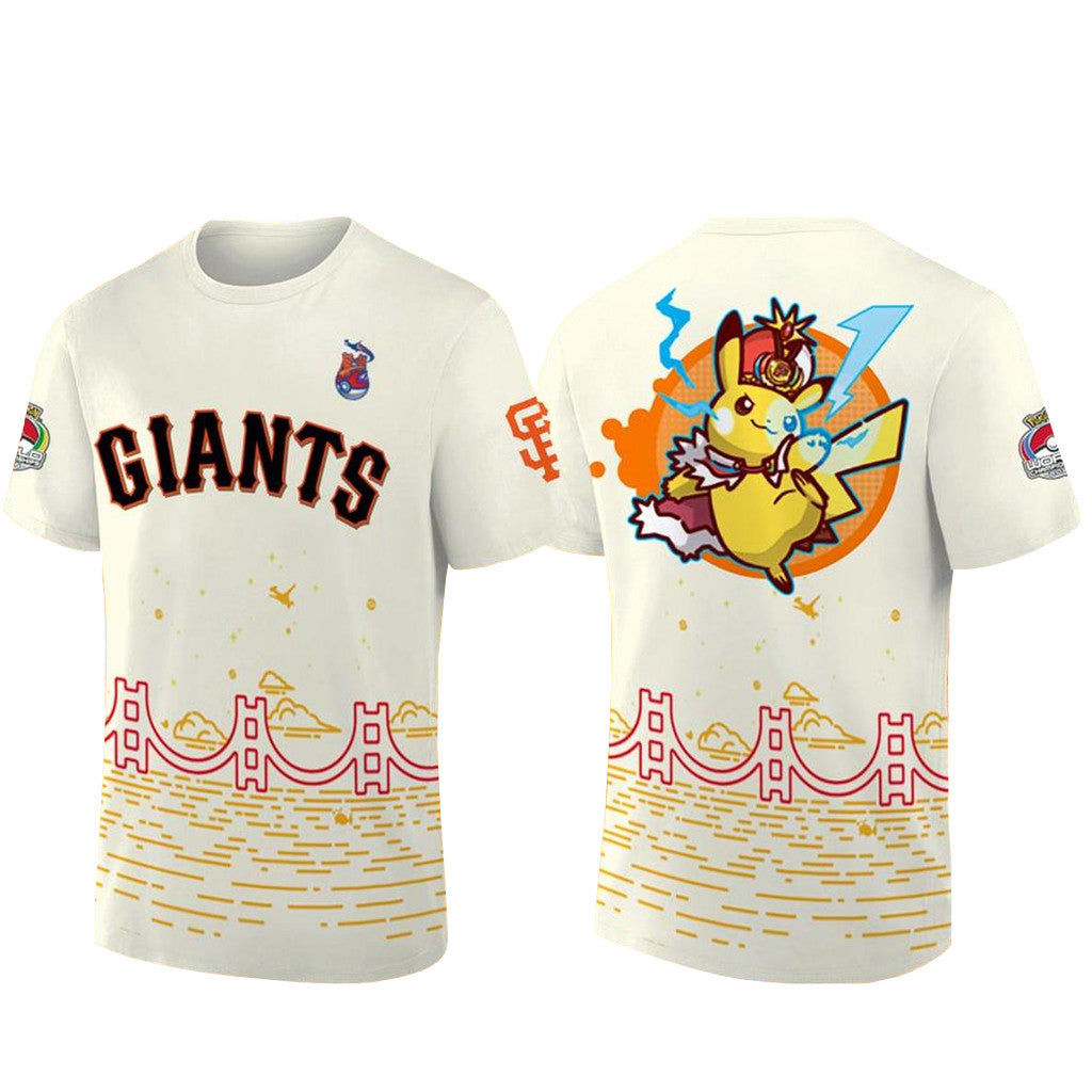 Unisex San Francisco Giants Pokémon Worlds Night 2026 Worlds Pikachu Graphic Shirt for Anime and Baseball Fans