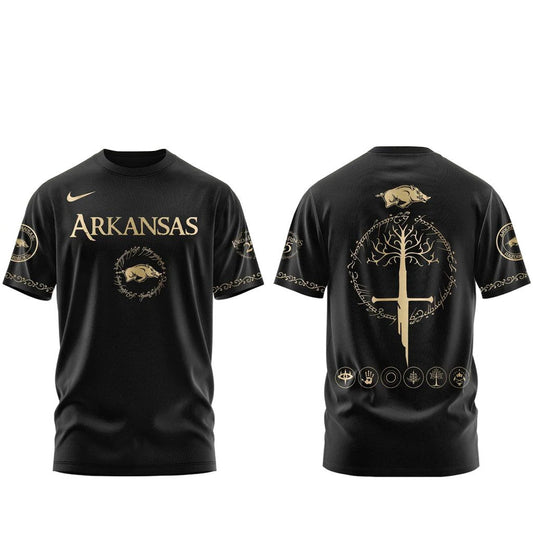 Unisex Arkansas Razorbacks Lord Of The Rings 2026 Black Graphic Shirt for College Sports Fans